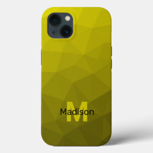 Padrão geométrico amarelo-ombre Monograma