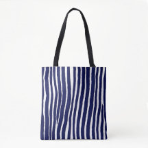 Padrão geométrico da faixa de pinos azul Tote bag