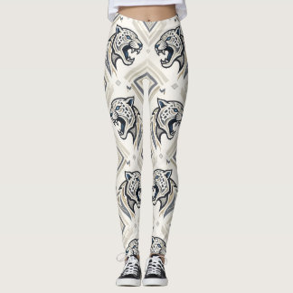 Padrão Geométrico de Jaguar – Leggings Tribais de