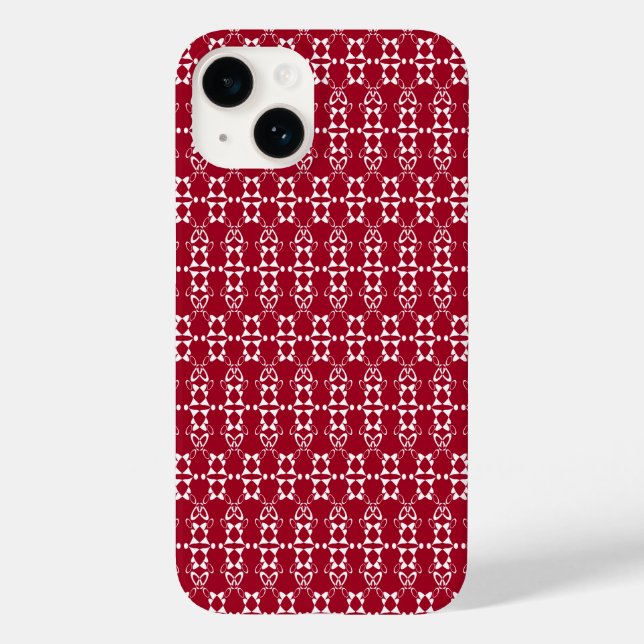 Padrão geométrico de ornamento vermelho retro (Verso)