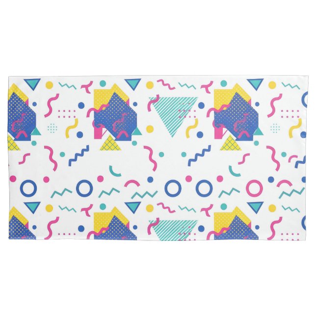 Padrão Geométrico de Retro Memphis (Frente-Esquerda)