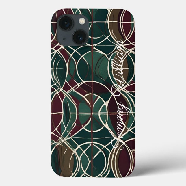 Padrão Geométrico do Teal e da Mostarda Vibrantes (Verso)