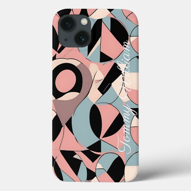 Padrão Geométrico do Teal e da Mostarda Vibrantes (Verso)