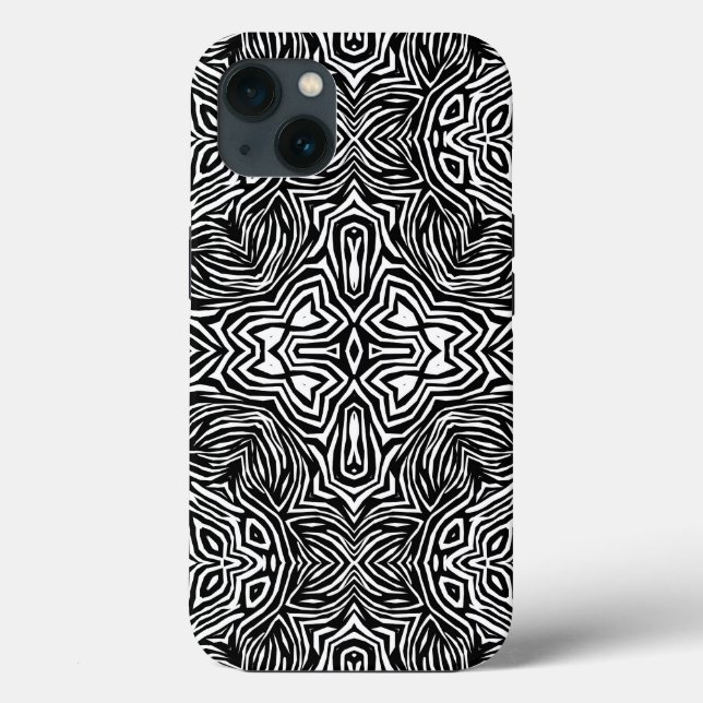 Padrão geométrico dos abstrato a preto e branco (Verso)