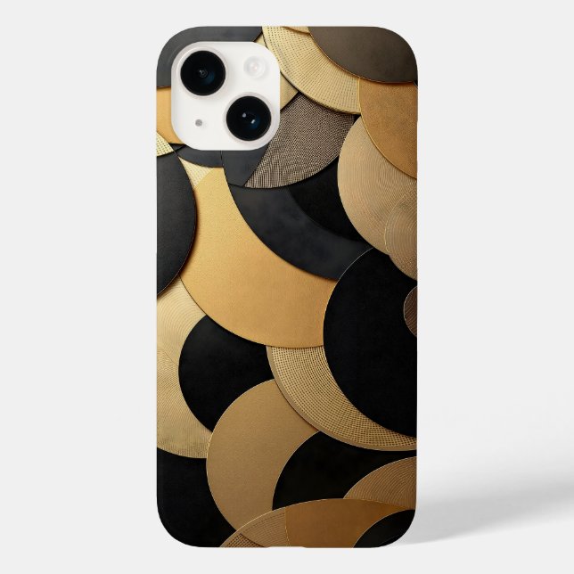 Padrão geométrico Dourado e Abstrato preto (Verso)