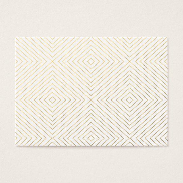Padrão Geométrico Dourado em Quadrados Branco (Frente)