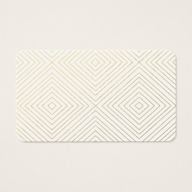 Padrão Geométrico Dourado em Quadrados Branco (Frente)