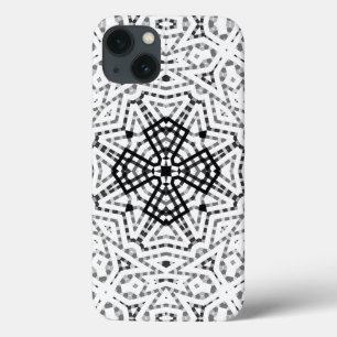 Padrão geométrico Elsa, branco e preto, da abertur