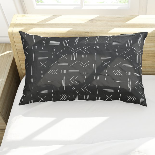 Padrão Geométrico Moderno, Gordo Branco Negro (Black White Gorgeous Modern Geometric Pattern Pillow Case)