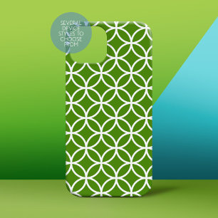 Padrão Geométrico Moderno Kelly Green e White
