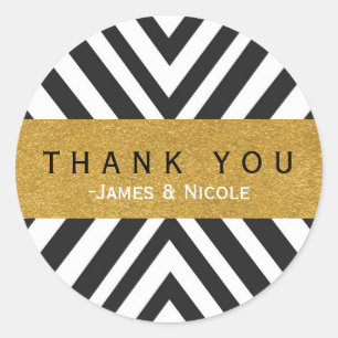 Padrão Geométrico Preto e Branco & Adesivo Dourado