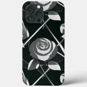 Padrão Geométrico Preto e Rosa Branca