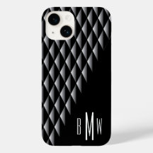 Padrão Geométrico Preto Monograma