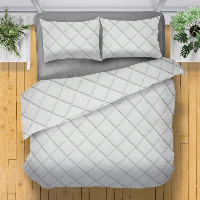Padrão Geométrico Quiltado Branco Minimalista Mode (Minimalist Modern White Quilted Geometric Pattern Pillow Case)