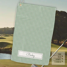 Padrão Gingham em Verde com Nome