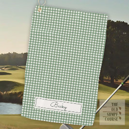Padrão Gingham em Verde com Nome