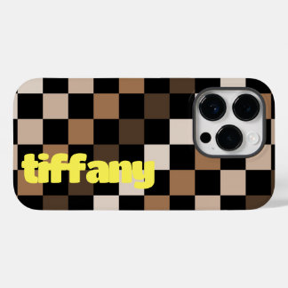 Padrão Gingham Preto-Castanho Verificado