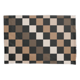 Padrão Gingham Preto-Castanho Verificado