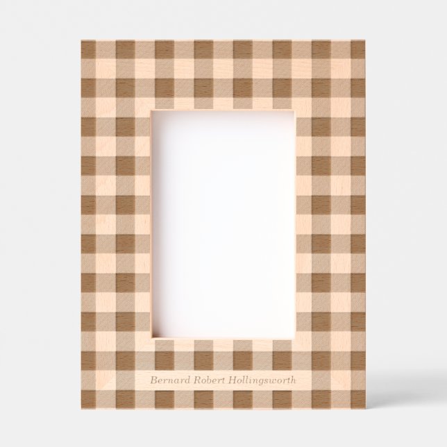 Padrão Gingham Simples com Nome (Front)