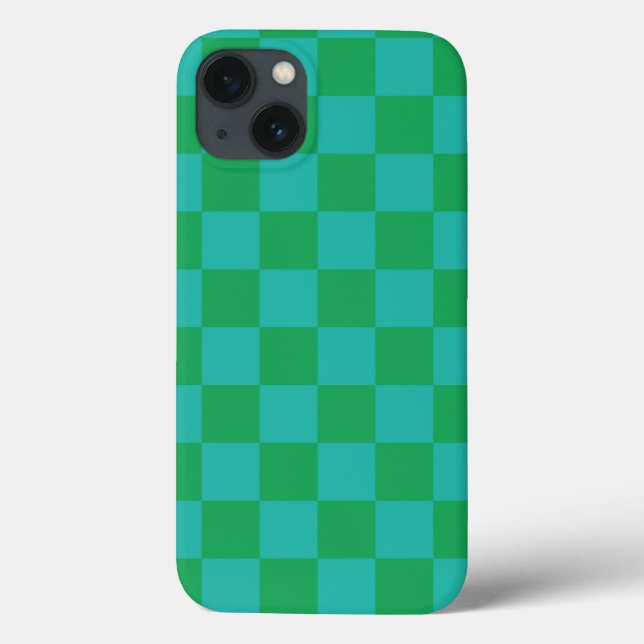 Padrão Gingham Verde Azul Verificado (Verso)