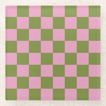 Padrão Gingham Verdejado Rosa