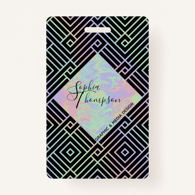 Padrão Holográfico Moderno - Crachá (Frente)