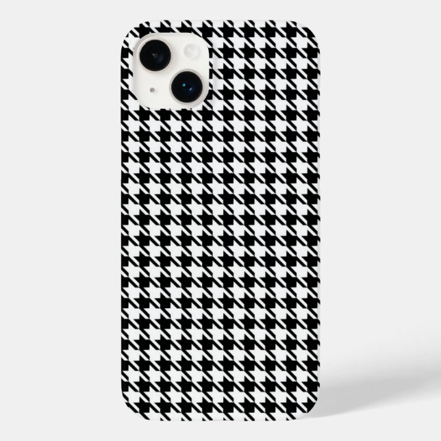 Padrão Houndstooth Elegante Clássico Preto e Branc (Verso)