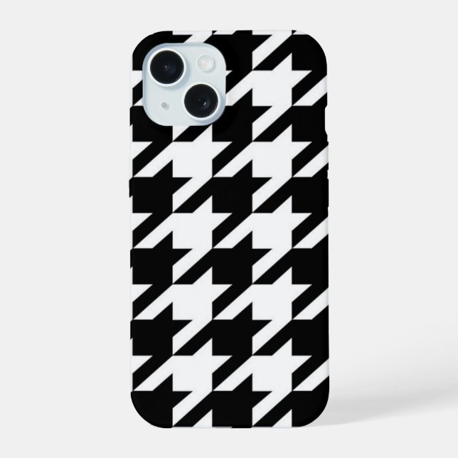 padrão houndstoth geométrico preto e branco (Verso)