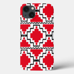 Padrão Ikat Aztec - Vermelho, Preto e Branco