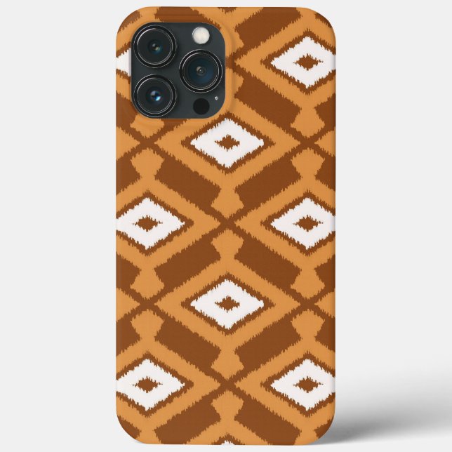 Padrão Ikat - Castanho, ferrugem e creme (Verso)