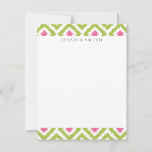 Padrão Ikat de Ouros Rosa verde limão