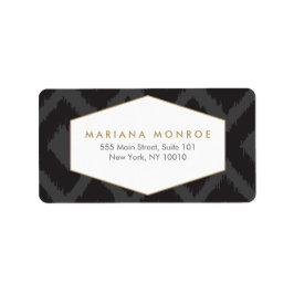 Padrão Ikat na etiqueta de endereço do Designer de