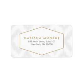 Padrão Ikat na Etiqueta de Endereço do Designer de