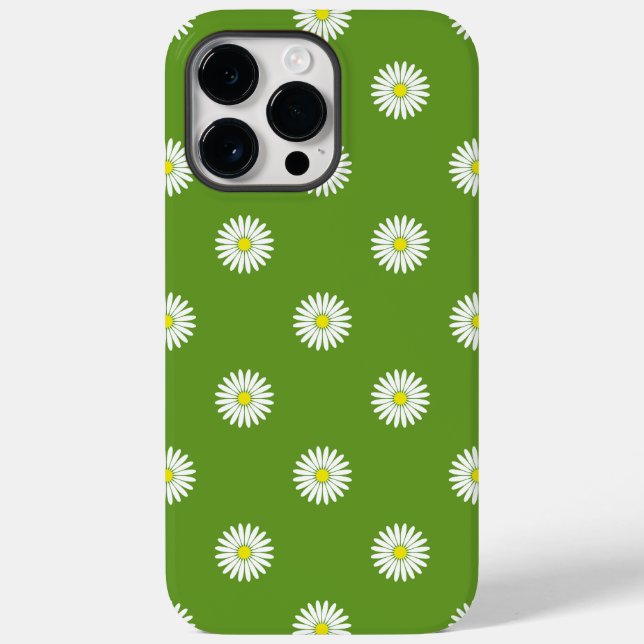 Padrão Ilustrativo de Daisies em Verde (Verso)