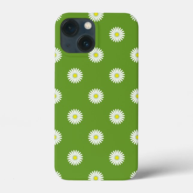 Padrão Ilustrativo de Daisies em Verde (Verso)