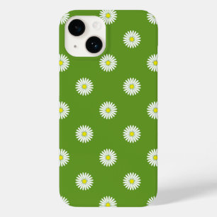 Padrão Ilustrativo de Daisies em Verde