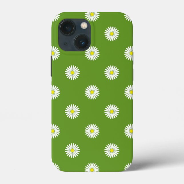 Padrão Ilustrativo de Daisies em Verde (Verso)