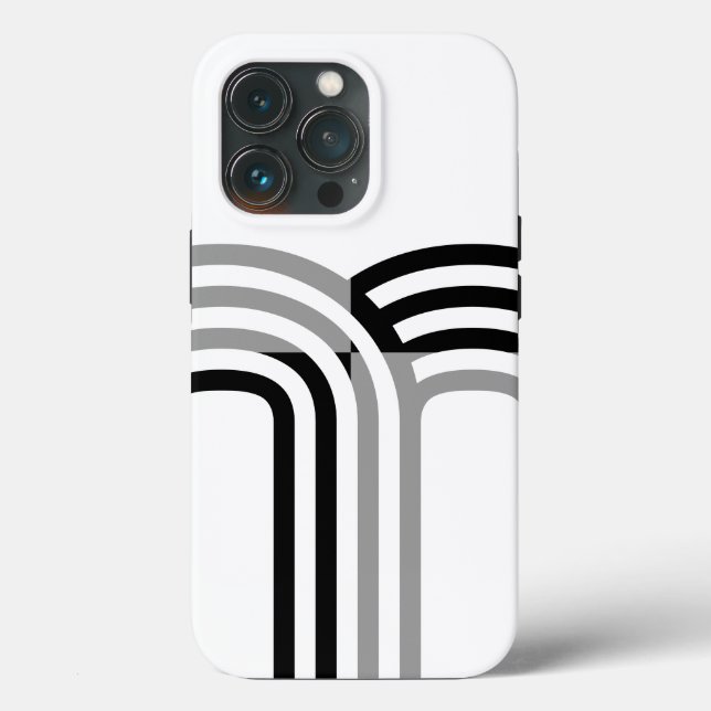 Padrão Inicial de Monotone Preto Branco Moderno (Verso)