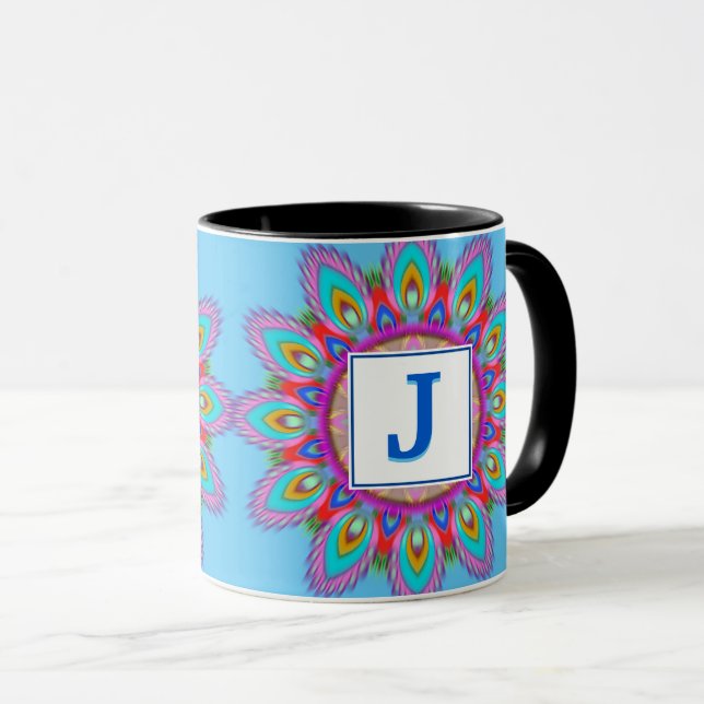 Padrão inicial personalizado da caneca de café de  (Frente Esquerda)