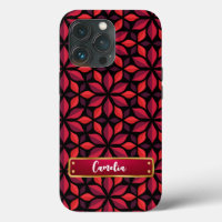 Padrão Invisível do Floral Vermelho Elegante