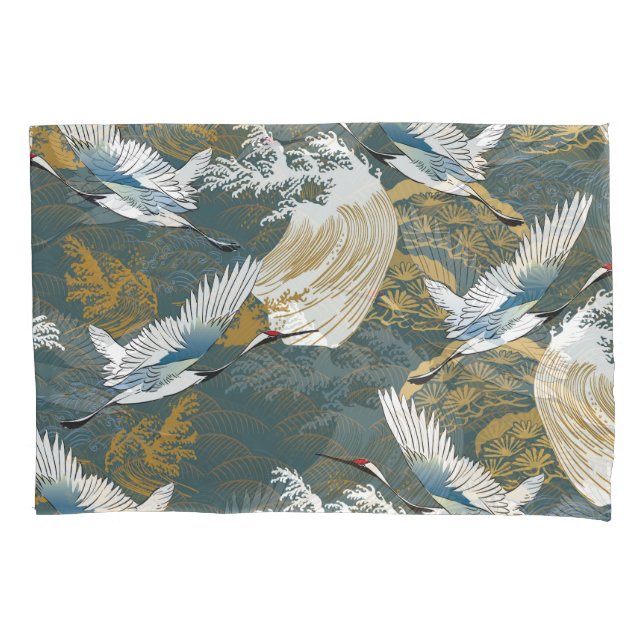 Padrão Japonês De Vintage Crane Birds (Frente)