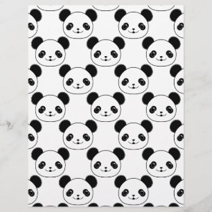 Padrão Kawaii Panda Em Preto E Branco