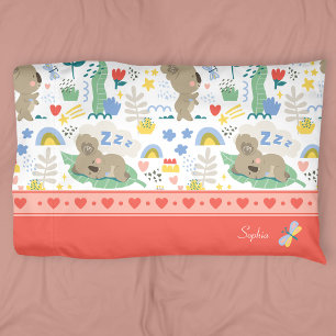 Padrão Koala bonito com nome de garotinha a rosa