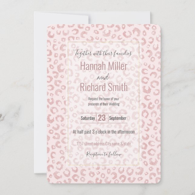 Padrão-Leopardo Dourado de Rosa de Elegante (Frente)