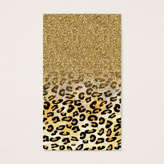 Padrão Leopardo Moderno Dourado Ombre Glitter (Frente)