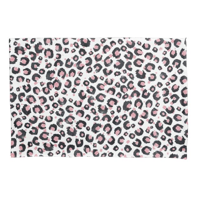 Padrão-Leopardo Negro-Dourado Elegante Rosa (Frente)