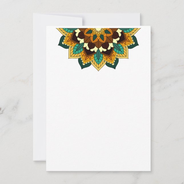 Padrão Mandala 02 em cartão amarelo e bronzeado (Frente)