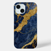Padrão Marble Azul com Dourado