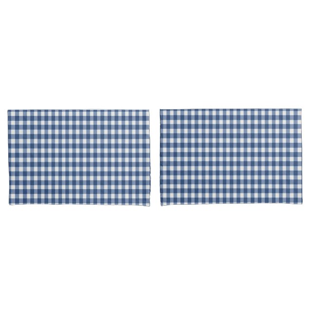 Padrão marinho de Gingham Azul e Branco (Frente - conjunto)