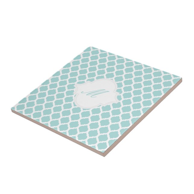 Padrão marroquino azul com Trivet de Azulejo Monog (Lateral)